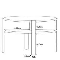 Stoliki Kawowe|FORTE Stolik kawowy okrągły TOBAGO BIAŁY