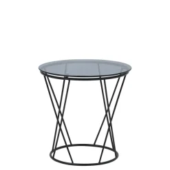 Stolik kawowy okrągły ze szklanym blatem 50 cm SANI