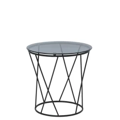 Stolik kawowy okrągły ze szklanym blatem 50 cm SANI