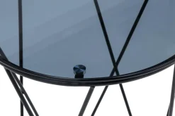 Stolik kawowy okrągły ze szklanym blatem 50 cm SANI