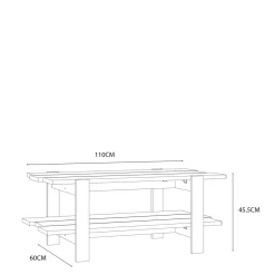 Stolik kawowy z półką COFFEE TABLES dąb artisan