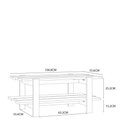Stoliki Kawowe| Stolik kawowy z półką COFFEE TABLES szary