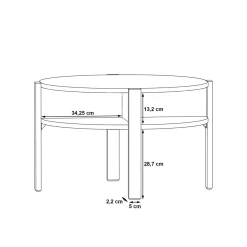 FORTE Stolik kawowy z półkami TOBAGO