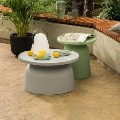 inny Stolik ogrodowy okrągły jasnoszary ULMONDO