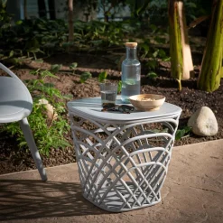 Meble Ogrodowe|Meble Ogrodowe|inny Stolik ogrodowy z pojemnikiem HAMILLO jasnoszary