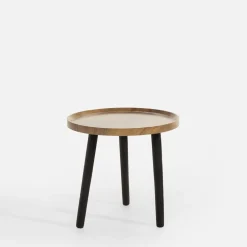 Stolik pomocniczy czarny / drewno 38 cm