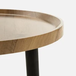 Stolik pomocniczy czarny / drewno 38 cm