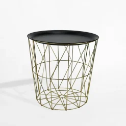 Stoliki Kawowe|inny Stolik z miejscem do przechowywania 38 cm złoto-czarna