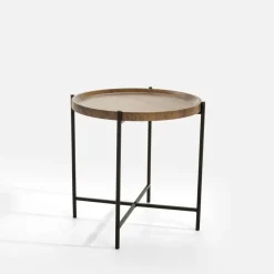 Stoliki Kawowe|inny Stolik z tacą brązowo-czarny 41 cm