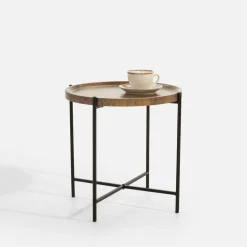 Stoliki Kawowe|inny Stolik z tacą brązowo-czarny 41 cm