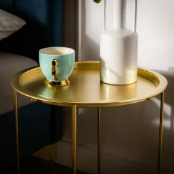 Stoliki Kawowe| Stolik z tacą złoty 50 cm