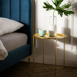 Stoliki Kawowe| Stolik z tacą złoty 50 cm