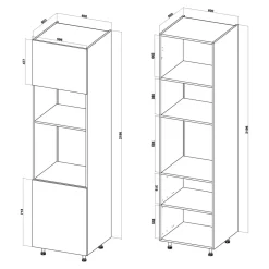 Szafki Kuchenne|inny Słupek na piekarnik i mikrofalę BASIC PLUS BP/D60SPM-220 biały mat