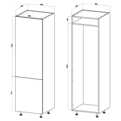 Szafki Kuchenne|inny Słupek niski pod lodówkę BASIC PLUS BP/D60SL cashmere