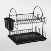 inny Suszarka do naczyń 2-poziomowa czarna 36,5x25,5 cm