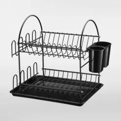 inny Suszarka do naczyń 2-poziomowa czarna 36,5x25,5 cm