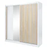 Exline Szafa biała z lamelami i lustrem LAMELLO
