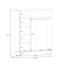 FORTE Szafa boho 3-drzwiowa CALASETTA