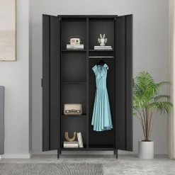 inny Szafa 2-drzwiowa grafitowo-czarna SOLANS