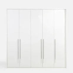 Szafy Uchylne|inny Szafa 5-drzwiowa z listwą okalającą PIANO biała wysoki połysk