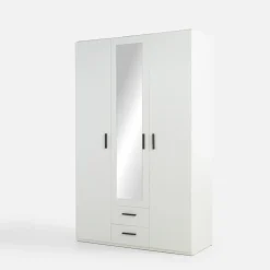 Dzieci FORTE Szafa 3-drzwiowa z lustrem TRAWEN