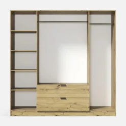 Exline Szafa 4-drzwiowa z lustrem MAXI 200 cm