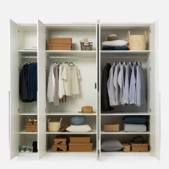 inny Szafa 5-drzwiowa z lustrem z listwą okalającą PIANO biała wysoki połysk