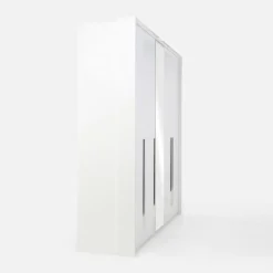 inny Szafa 5-drzwiowa z lustrem z listwą okalającą PIANO biała wysoki połysk