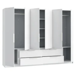 Szafy Uchylne| Szafa duża LUANO biały mat