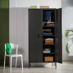 Dzieci inny Szafa metalowa grafitowo-czarna BOHOND