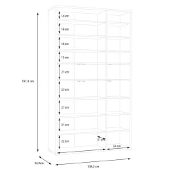 Szafy Uchylne|FORTE Szafa na buty 6-drzwiowa ALICE SPRINGS dąb artisan