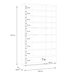 FORTE Szafa na buty 6-drzwiowa ALICE SPRINGS zielona
