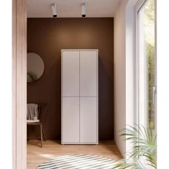 FORTE Szafa na buty 4-drzwiowa ALICE SPRINGS szara