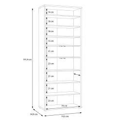 FORTE Szafa na buty 4-drzwiowa ALICE SPRINGS szara