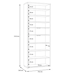 Szafy Uchylne|FORTE Szafa na buty 4-drzwiowa ALICE SPRINGS dąb artisan