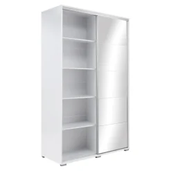 Szafy Z Lustrem|Szafy Przesuwne| Szafa przesuwna biała ONTARIO 150 cm