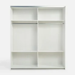 Szafy Przesuwne|inny Szafa przesuwna biała TEMPO 2D z półkami