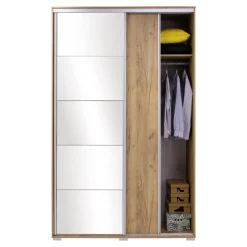 Szafy Z Lustrem|Szafy Przesuwne| Szafa przesuwna dąb craft ONTARIO 150 cm