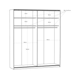 FORTE Szafa przesuwna FITIO mat 200 cm