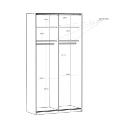 Szafy Przesuwne|FORTE Szafa przesuwna FITIO mat 120 cm