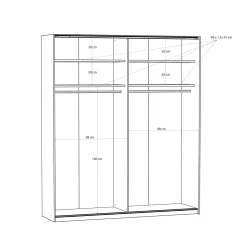 Szafy Przesuwne|FORTE Szafa przesuwna FITIO połysk 200 cm
