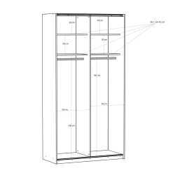 Szafy Przesuwne|FORTE Szafa przesuwna FITIO połysk 120 cm