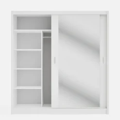 Szafy Z Lustrem|Szafy Przesuwne|inny Szafa przesuwna INES z lustrem 203 cm biała