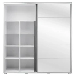 Szafa przesuwna z lustrem ONTARIO 24 biała 230 cm