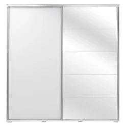 Szafa przesuwna z lustrem ONTARIO 24 biała 230 cm