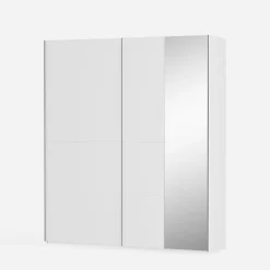 Szafy Z Lustrem|Szafy Przesuwne|FORTE Szafa przesuwna z lustrem FITIO mat 200 cm