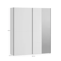 Szafy Z Lustrem|Szafy Przesuwne|FORTE Szafa przesuwna z lustrem FITIO mat 200 cm