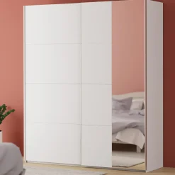 Szafy Z Lustrem|Szafy Przesuwne|FORTE Szafa przesuwna z lustrem FITIO mat 200 cm