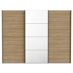 Szafy Z Lustrem|Szafy Przesuwne|FORTE Szafa przesuwna z lustrem 3-drzwiowa HIGH ROCK