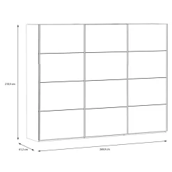Szafy Z Lustrem|Szafy Przesuwne|FORTE Szafa przesuwna z lustrem 3-drzwiowa HIGH ROCK